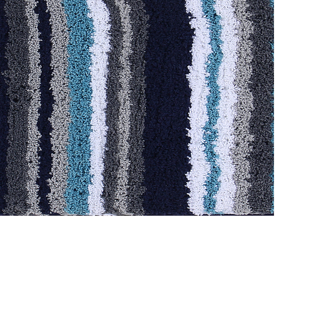 Better Trends Griffie Collection Bathroom Mat -Navy Blue Bathroom Rugs, Washable, quick dry & Absorbent Bath Mat, Farmhouse Bathroom Rug, Bath mats for bathroom non slip, 24x36 Bath Rug