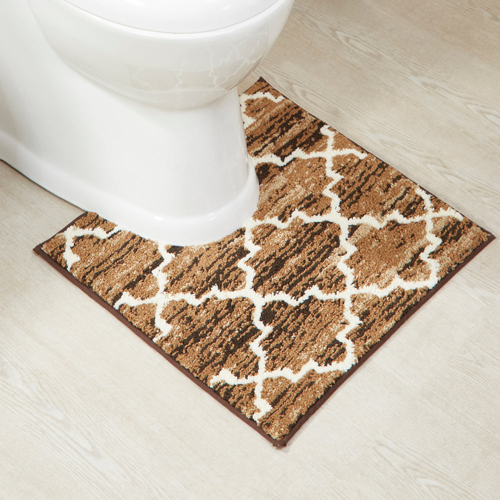 
                      
                        Better Trends Savio Collection Toilet mat u shaped, Non Slip Bath Mat & Washable Bathroom Rugs, 100% Polyester Premium Bathroom Floor Mat, Perfect Bath Mats for Bathroom - Brown Bathroom Rugs
                      
                    