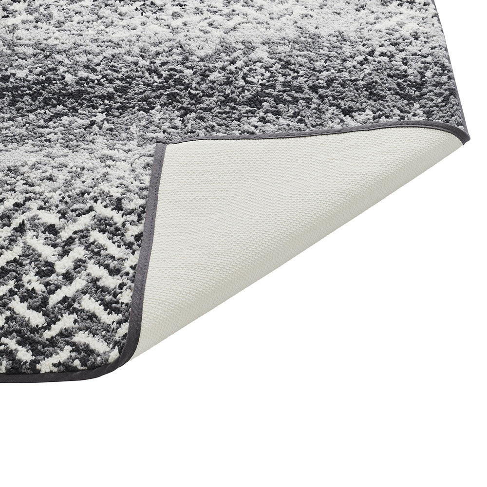 Better Trends Casablanca 100% Polyester Grey Bath Mat and Washable Bathroom Rugs, Rubber Backing Non Slip Bath Mat & Multi-Purpose Toilet Rug – 17x24 Bathroom Mat