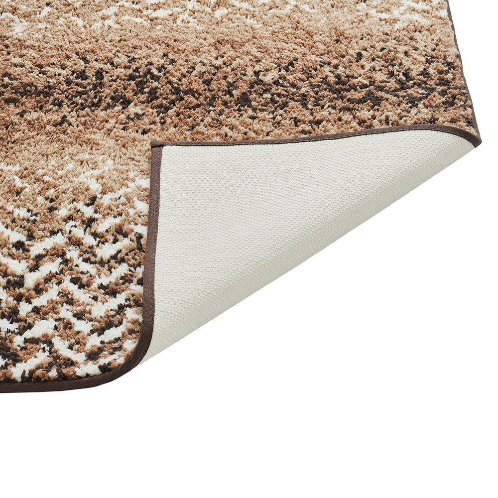 Better Trends Casablanca 100% Polyester Brown Bath Mat and toilet rugs u shaped washable, Rubber Backing Non Slip Bath Mat & Multi-Purpose Bathroom Toilet Rugs – 20x20 U Shaped Toilet Rug