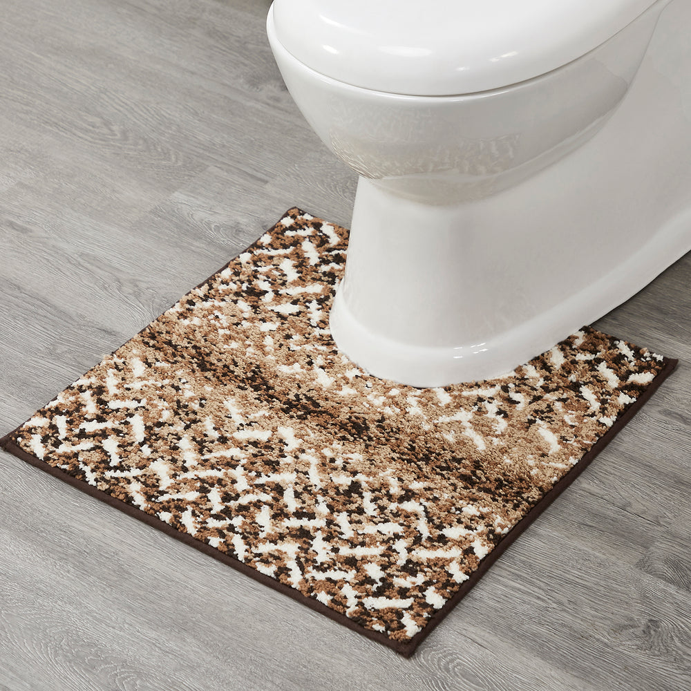 
                      
                        Better Trends Casablanca 100% Polyester Brown Bath Mat and toilet rugs u shaped washable, Rubber Backing Non Slip Bath Mat & Multi-Purpose Bathroom Toilet Rugs – 20x20 U Shaped Toilet Rug
                      
                    