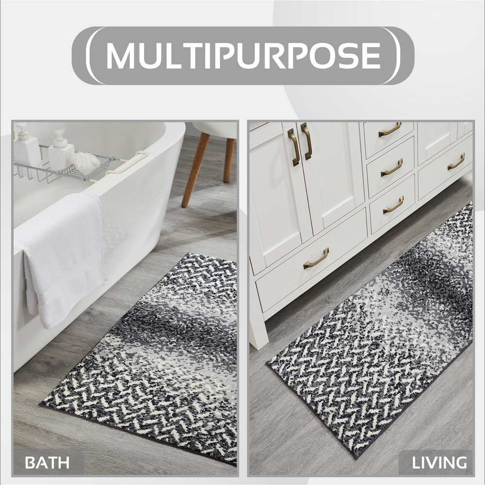 
                      
                        Casablanca Chevron Bath Rug - 100% Polyester, Knitted Weave with Gel Foam/Rubber Backing
                      
                    