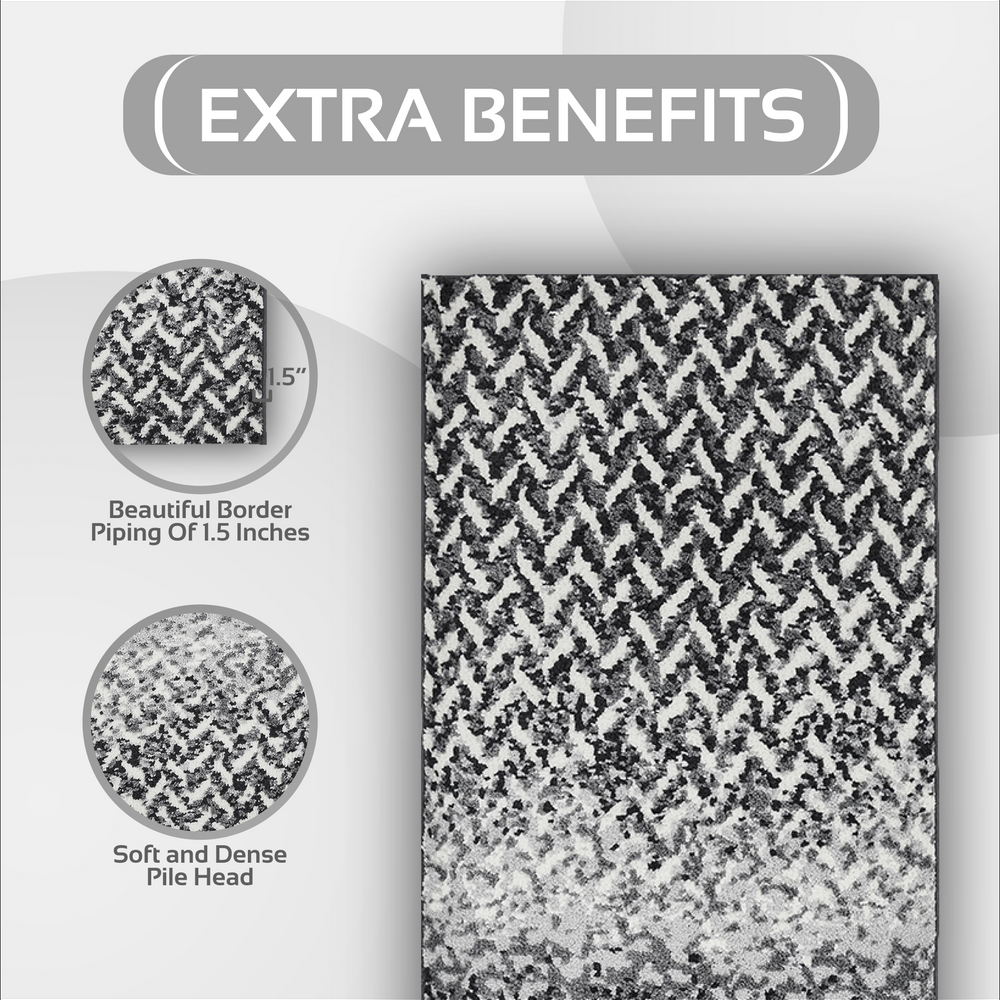 
                      
                        Casablanca Chevron Bath Rug - 100% Polyester, Knitted Weave with Gel Foam/Rubber Backing
                      
                    