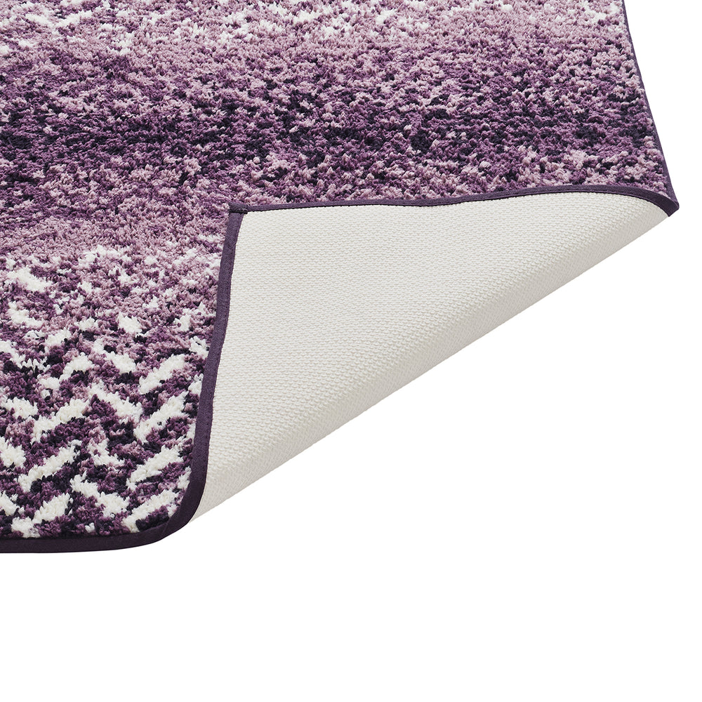 Better Trends Casablanca 100% Polyester Purple Bath Mat and Washable Bathroom Rugs, Rubber Backing Non Slip Bath Mat & Multi-Purpose Toilet Rug – 21x34 Bathroom Mat