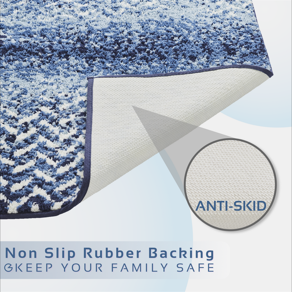 
                      
                        Casablanca Chevron Bath Rug - 100% Polyester, Knitted Weave with Gel Foam/Rubber Backing
                      
                    