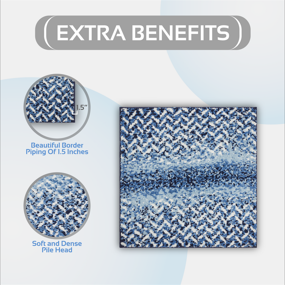 
                      
                        Casablanca Chevron Bath Rug - 100% Polyester, Knitted Weave with Gel Foam/Rubber Backing
                      
                    