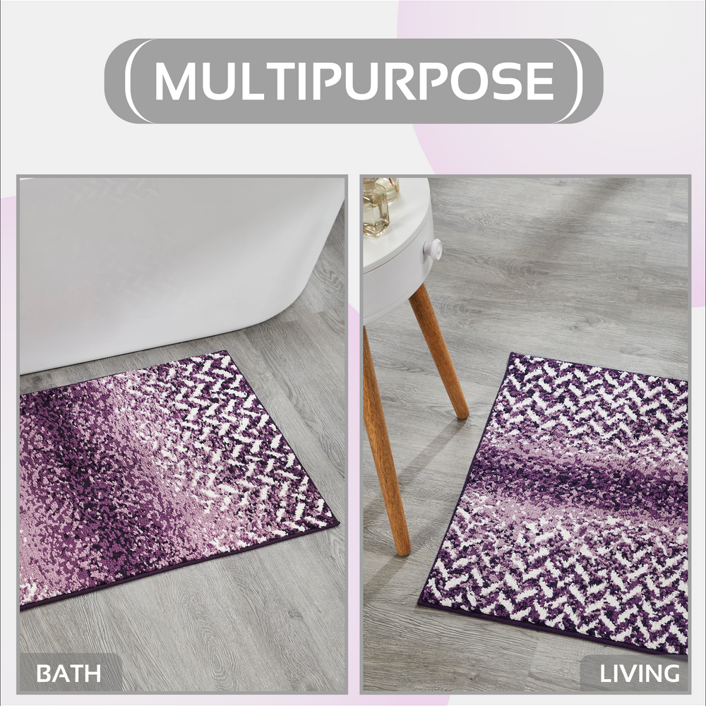 
                      
                        Casablanca Chevron Bath Rug - 100% Polyester, Knitted Weave with Gel Foam/Rubber Backing
                      
                    