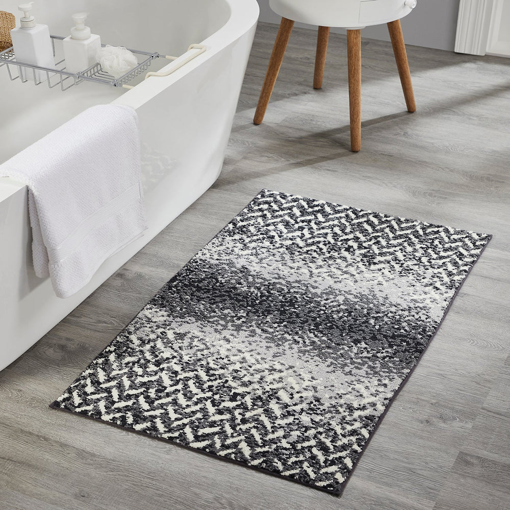 
                      
                        Casablanca Chevron Bath Rug - 100% Polyester, Knitted Weave with Gel Foam/Rubber Backing
                      
                    