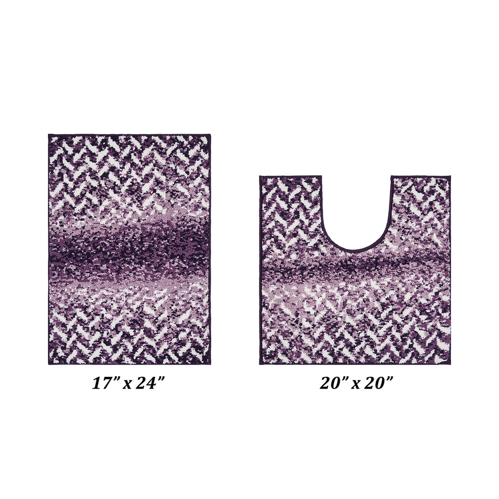 
                      
                        Better Trends Casablanca Bath Rug Collection 2 PC (17" x 24" | 20" x 20") in Purple
                      
                    