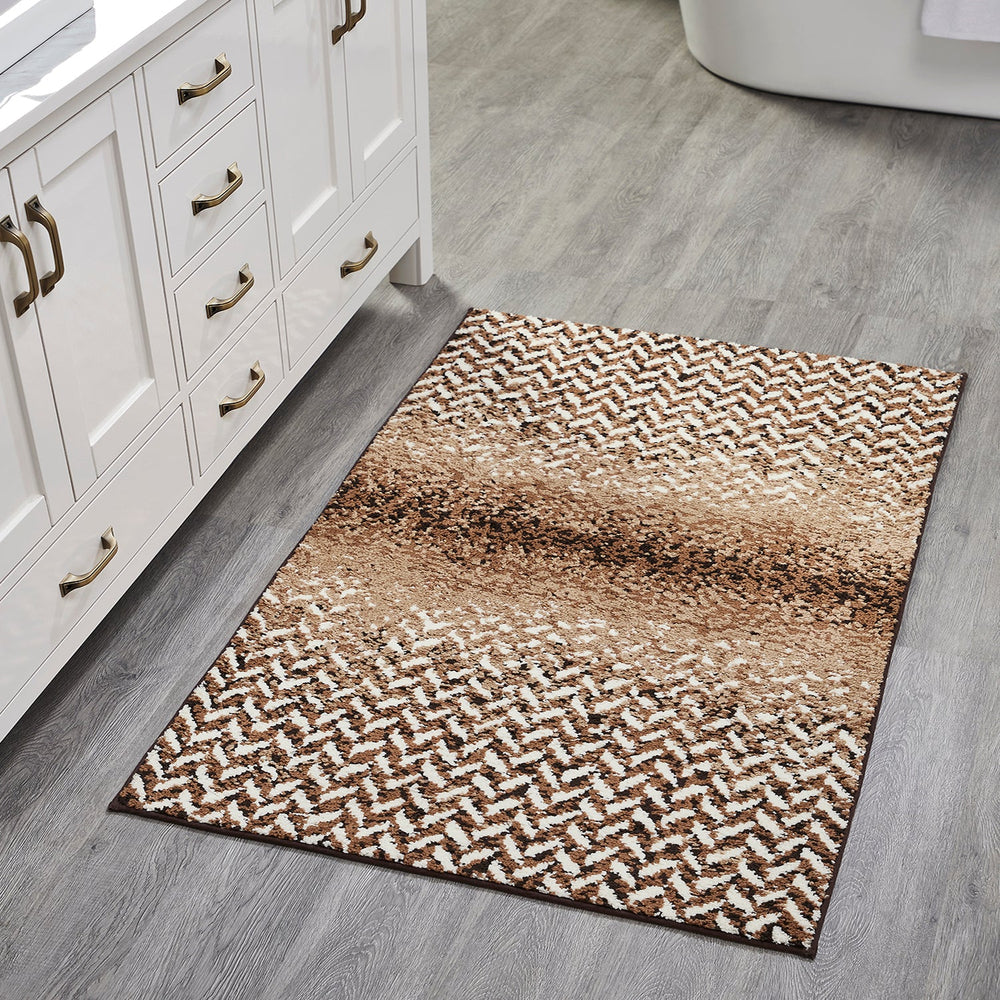 
                      
                        Casablanca Chevron Bath Rug - 100% Polyester, Knitted Weave with Gel Foam/Rubber Backing
                      
                    
