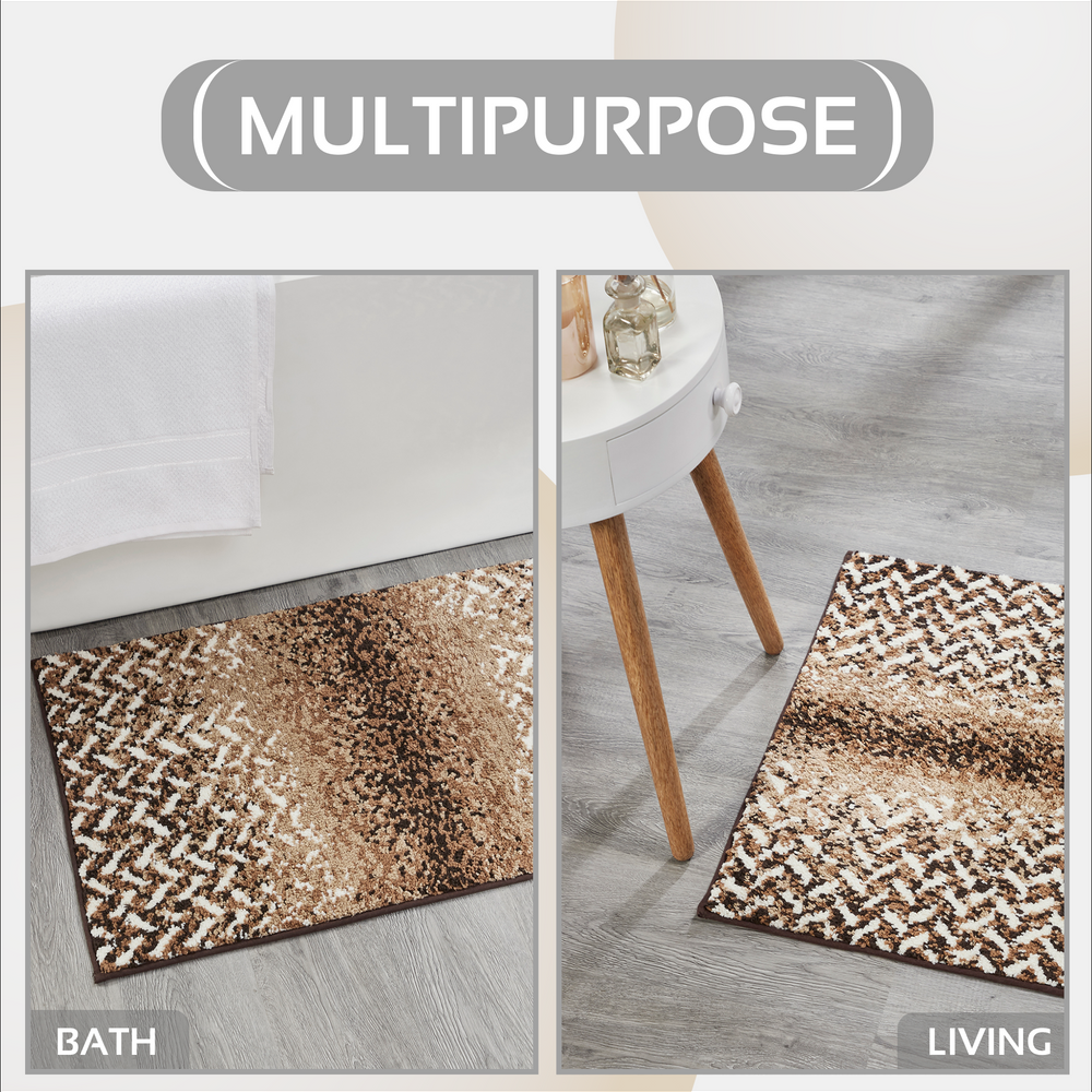 
                      
                        Casablanca Chevron Bath Rug - 100% Polyester, Knitted Weave with Gel Foam/Rubber Backing
                      
                    