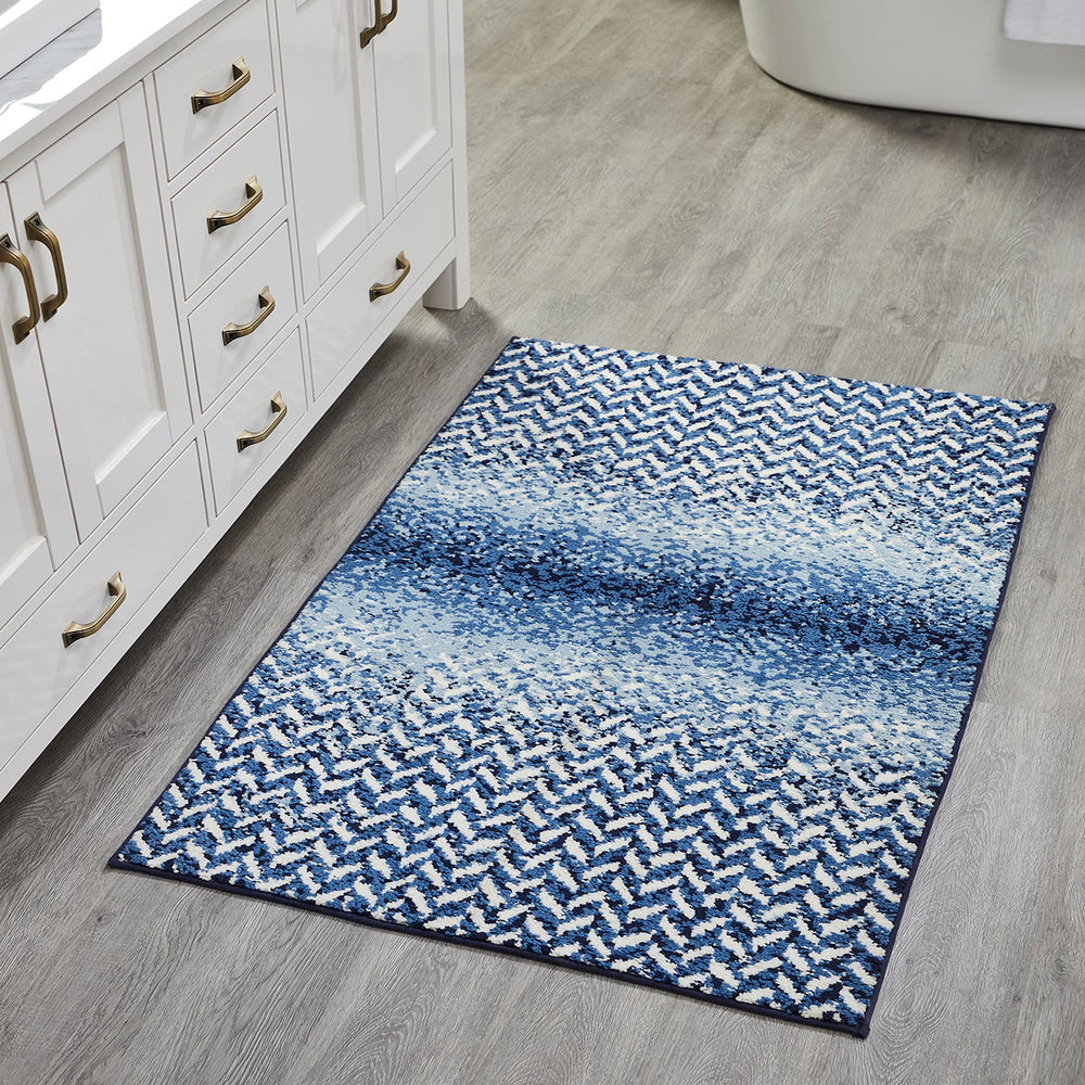 
                      
                        Casablanca Chevron Bath Rug - 100% Polyester, Knitted Weave with Gel Foam/Rubber Backing
                      
                    