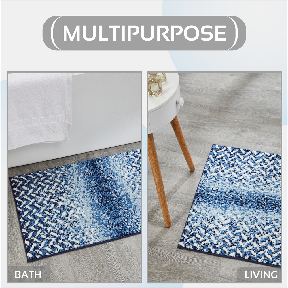 
                      
                        Casablanca Chevron Bath Rug - 100% Polyester, Knitted Weave with Gel Foam/Rubber Backing
                      
                    