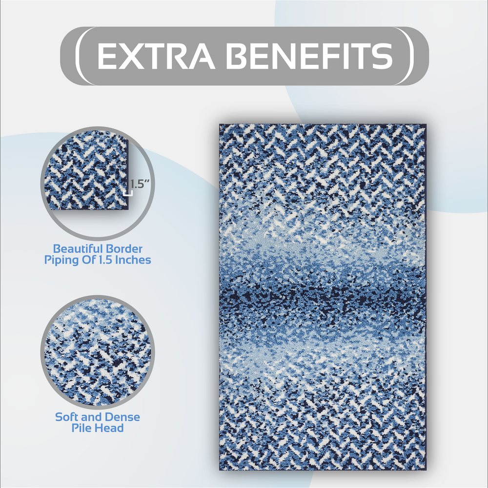 
                      
                        Casablanca Chevron Bath Rug - 100% Polyester, Knitted Weave with Gel Foam/Rubber Backing
                      
                    