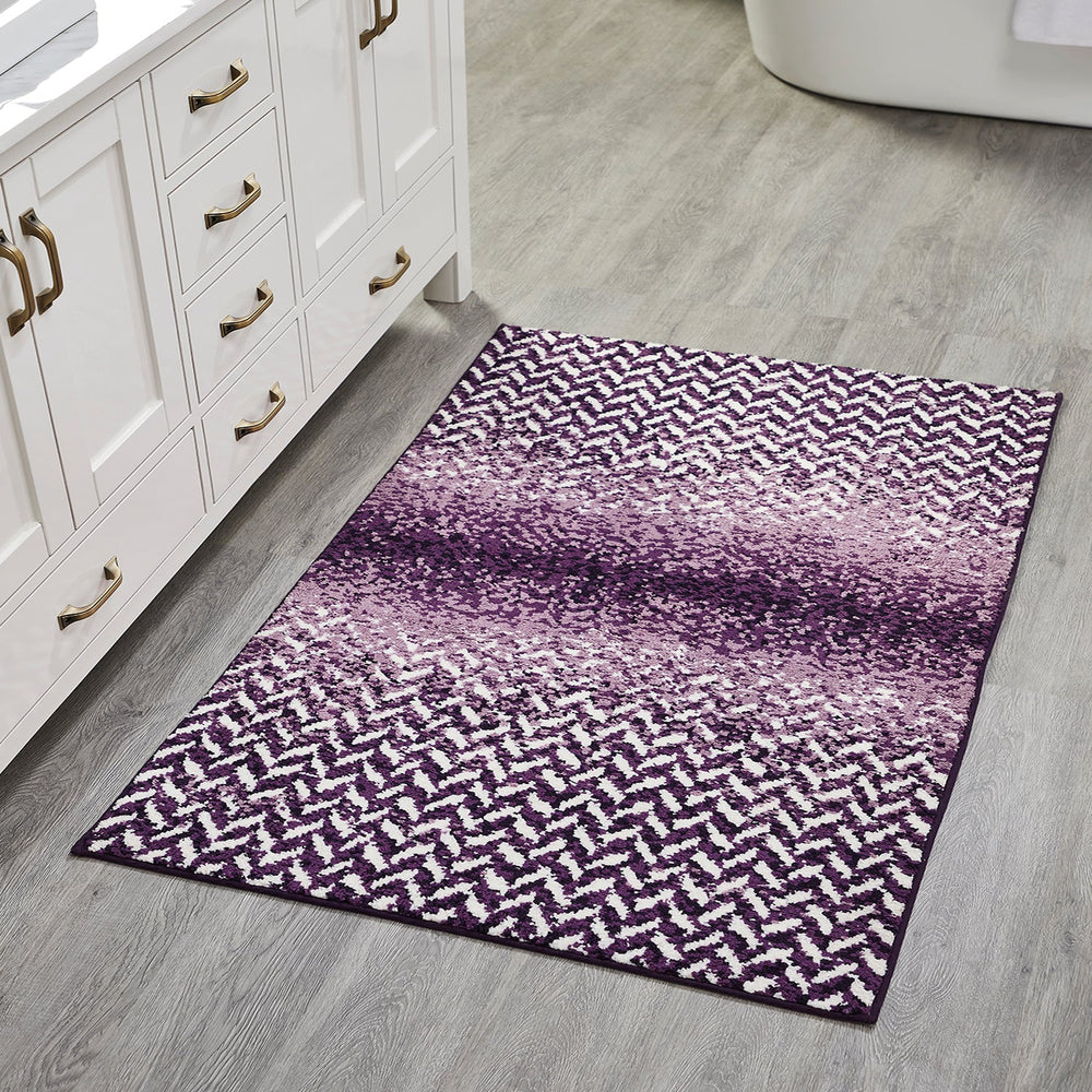 
                      
                        Casablanca Chevron Bath Rug - 100% Polyester, Knitted Weave with Gel Foam/Rubber Backing
                      
                    