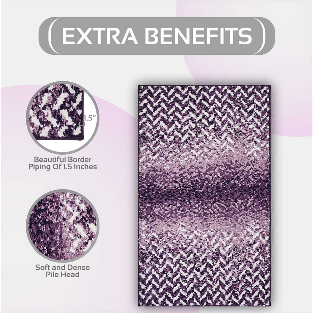 
                      
                        Casablanca Chevron Bath Rug - 100% Polyester, Knitted Weave with Gel Foam/Rubber Backing
                      
                    