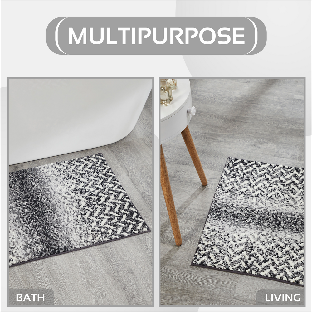 
                      
                        Casablanca Chevron Bath Rug - 100% Polyester, Knitted Weave with Gel Foam/Rubber Backing
                      
                    