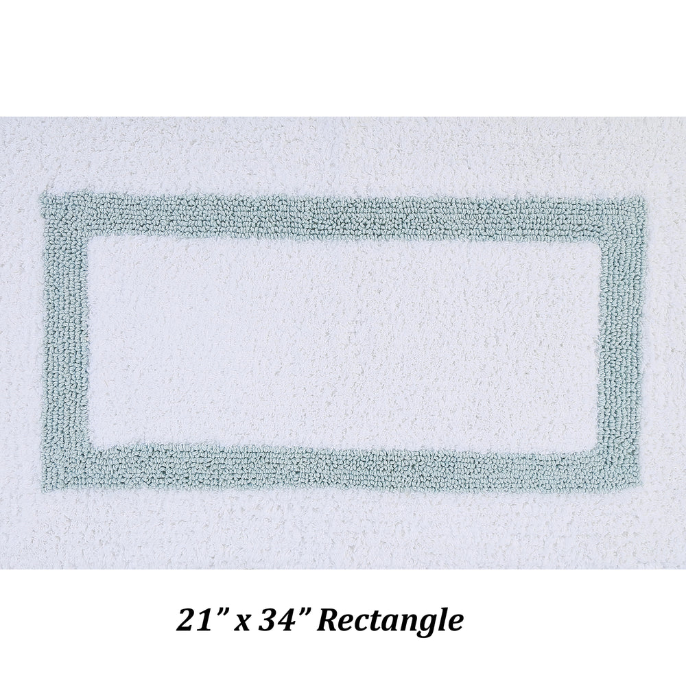 
                      
                        Better Trends 100% Cotton Hotel Collection Bath Mats, White & Blue Bath Mat - Tufted, Reversible & Absorbent & Machine Washable Bath Mats for Bathtubs, Rain Showers and Under The Sink, 21" x 34"
                      
                    