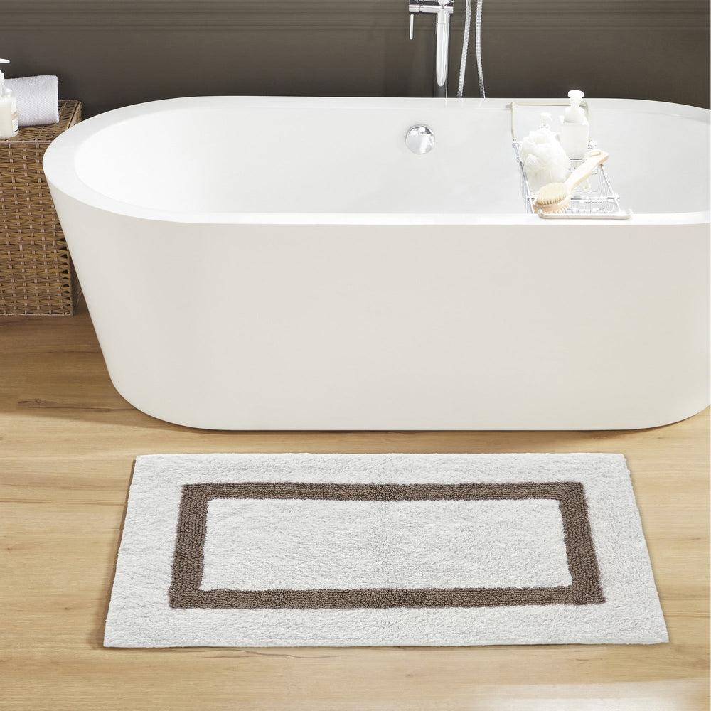 
                      
                        Hotel Bathroom Rug 100% Premium Cotton Tufted Design Washable Bath Mat
                      
                    