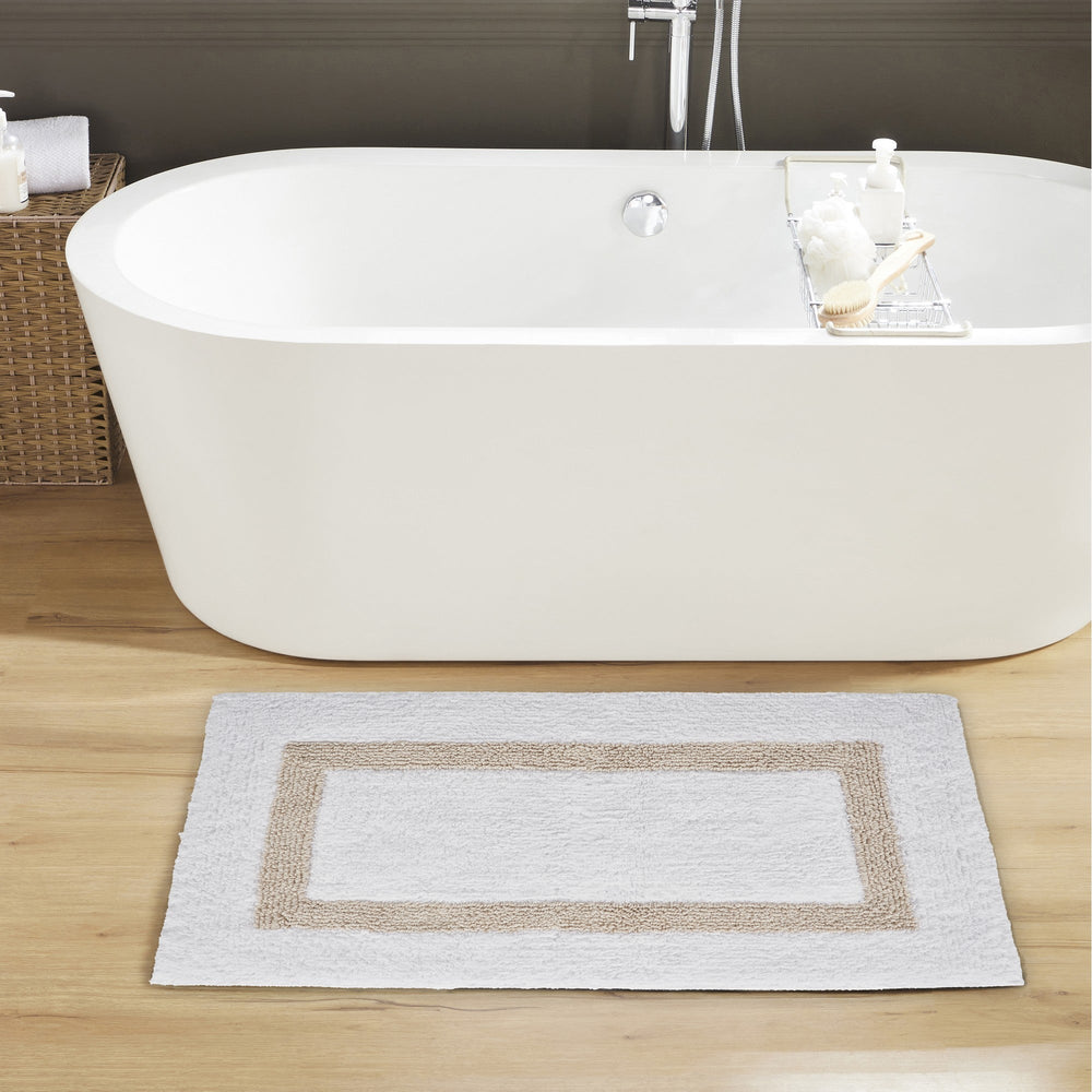 
                      
                        Hotel Bathroom Rug 100% Premium Cotton Tufted Design Washable Bath Mat
                      
                    