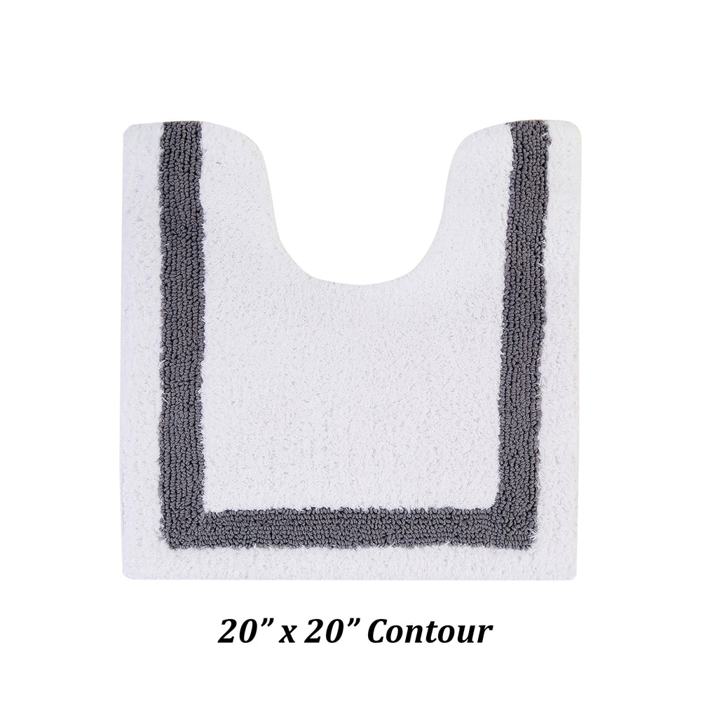 
                      
                        Better Trends 100% Cotton Hotel Collection Bath Mats Set, White & Gray Mats - Tufted, Reversible & Absorbent & Machine Washable 4 Piece Bathroom Rug Set, for Toilet Base, Runner for Tub, Shower
                      
                    
