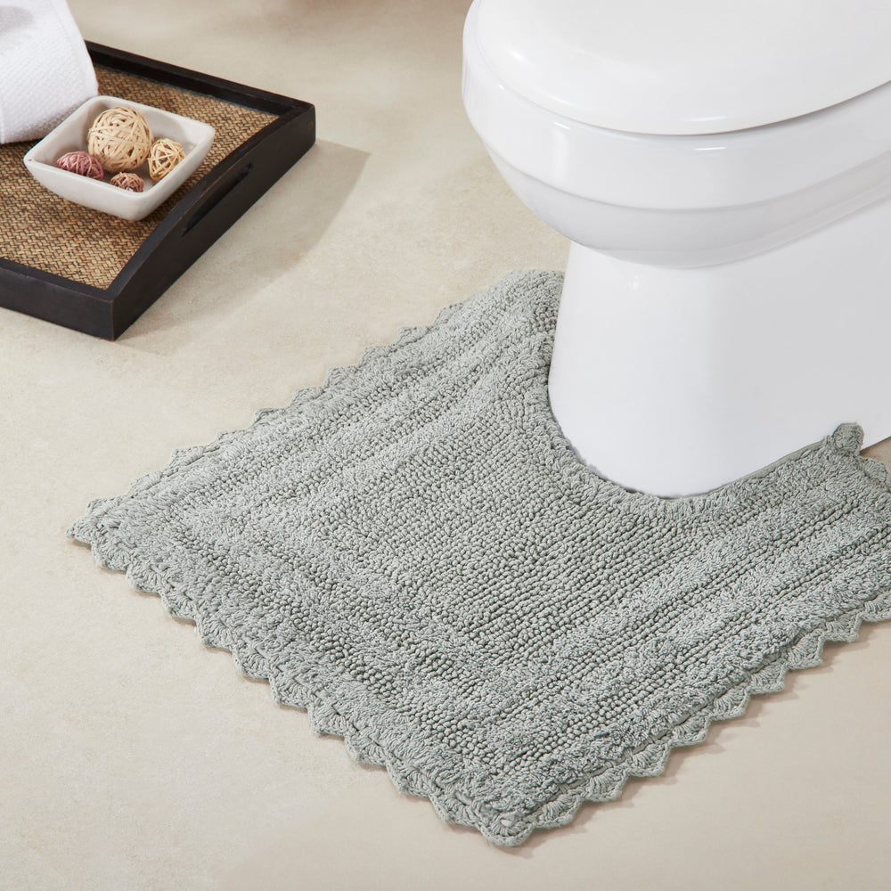 
                      
                        Better Trends Lilly Crochet Collection 100% Cotton 3 Piece Set (17" x 24" | 20" x 20" | 21" x 34") Bath Rug Set in Gray
                      
                    