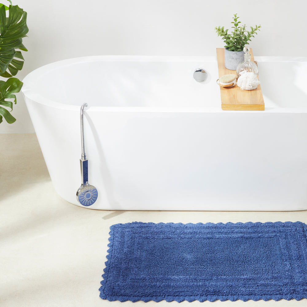 
                      
                        Better Trends Lilly Crochet Collection 100% Cotton 4 Piece Set (17" x 24" | 20" x 20" | 21" x 34" | 24" x 40") Bath Rug Set in Blue
                      
                    