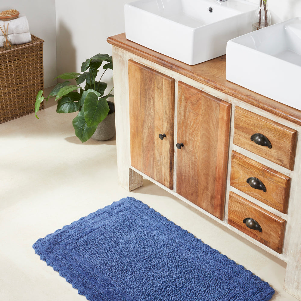 
                      
                        Better Trends Lilly Crochet Collection 100% Cotton 4 Piece Set (17" x 24" | 20" x 20" | 21" x 34" | 24" x 40") Bath Rug Set in Blue
                      
                    