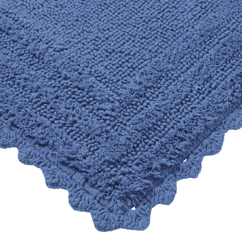 
                      
                        Better Trends Lilly Crochet Collection 100% Cotton 4 Piece Set (17" x 24" | 20" x 20" | 21" x 34" | 24" x 40") Bath Rug Set in Blue
                      
                    