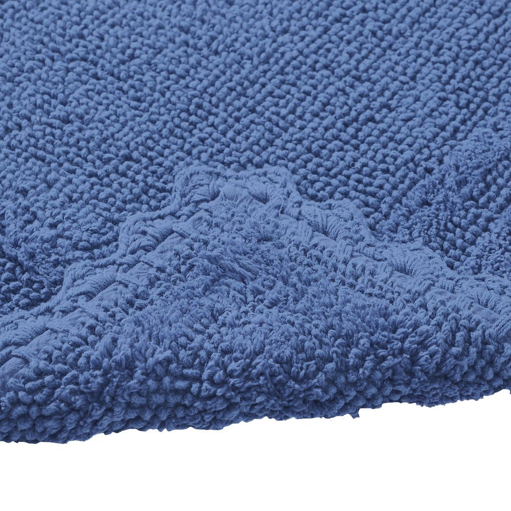 
                      
                        Better Trends Lilly Crochet Collection 100% Cotton 4 Piece Set (17" x 24" | 20" x 20" | 21" x 34" | 24" x 40") Bath Rug Set in Blue
                      
                    