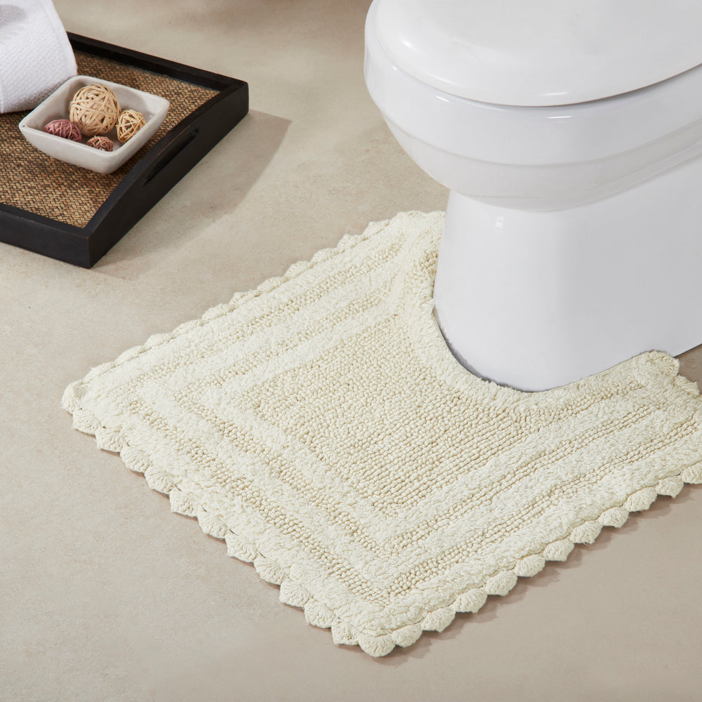 
                      
                        Better Trends Lilly Crochet Collection 100% Cotton 4 Piece Set (17" x 24" | 20" x 20" | 21" x 34" | 24" x 40") Bath Rug Set in Ivory
                      
                    
