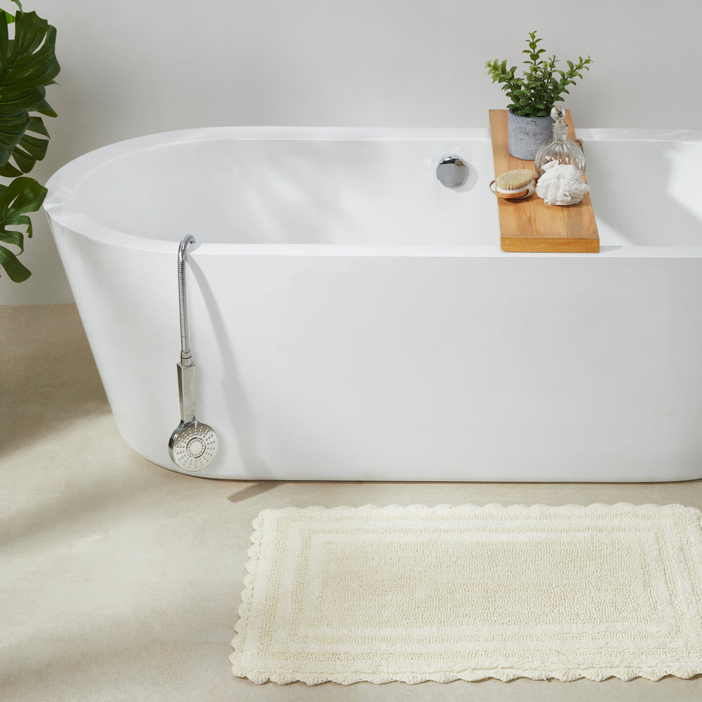 
                      
                        Better Trends Lilly Crochet Collection 100% Cotton 4 Piece Set (17" x 24" | 20" x 20" | 21" x 34" | 24" x 40") Bath Rug Set in Ivory
                      
                    