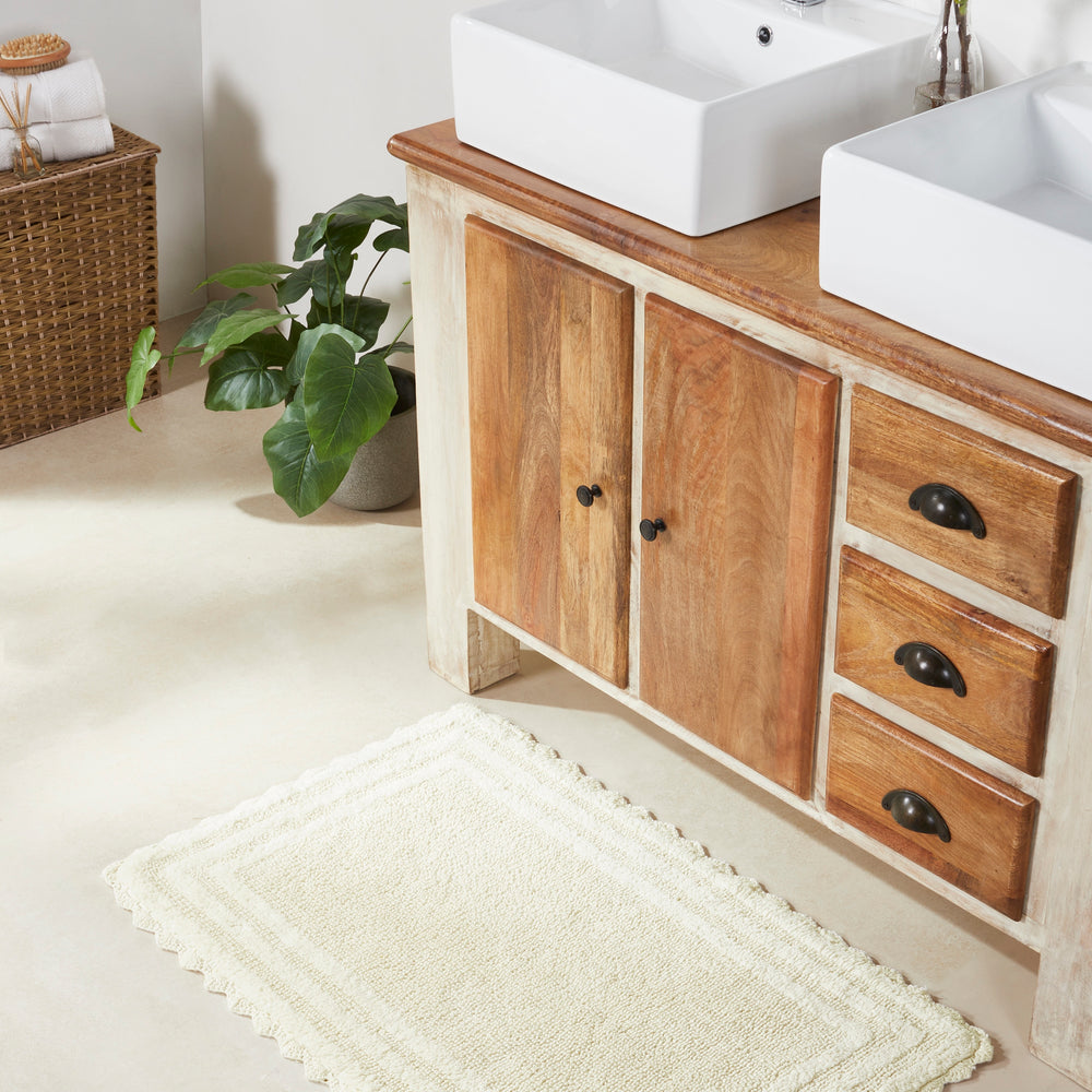 
                      
                        Better Trends Lilly Crochet Collection 100% Cotton 4 Piece Set (17" x 24" | 20" x 20" | 21" x 34" | 24" x 40") Bath Rug Set in Ivory
                      
                    