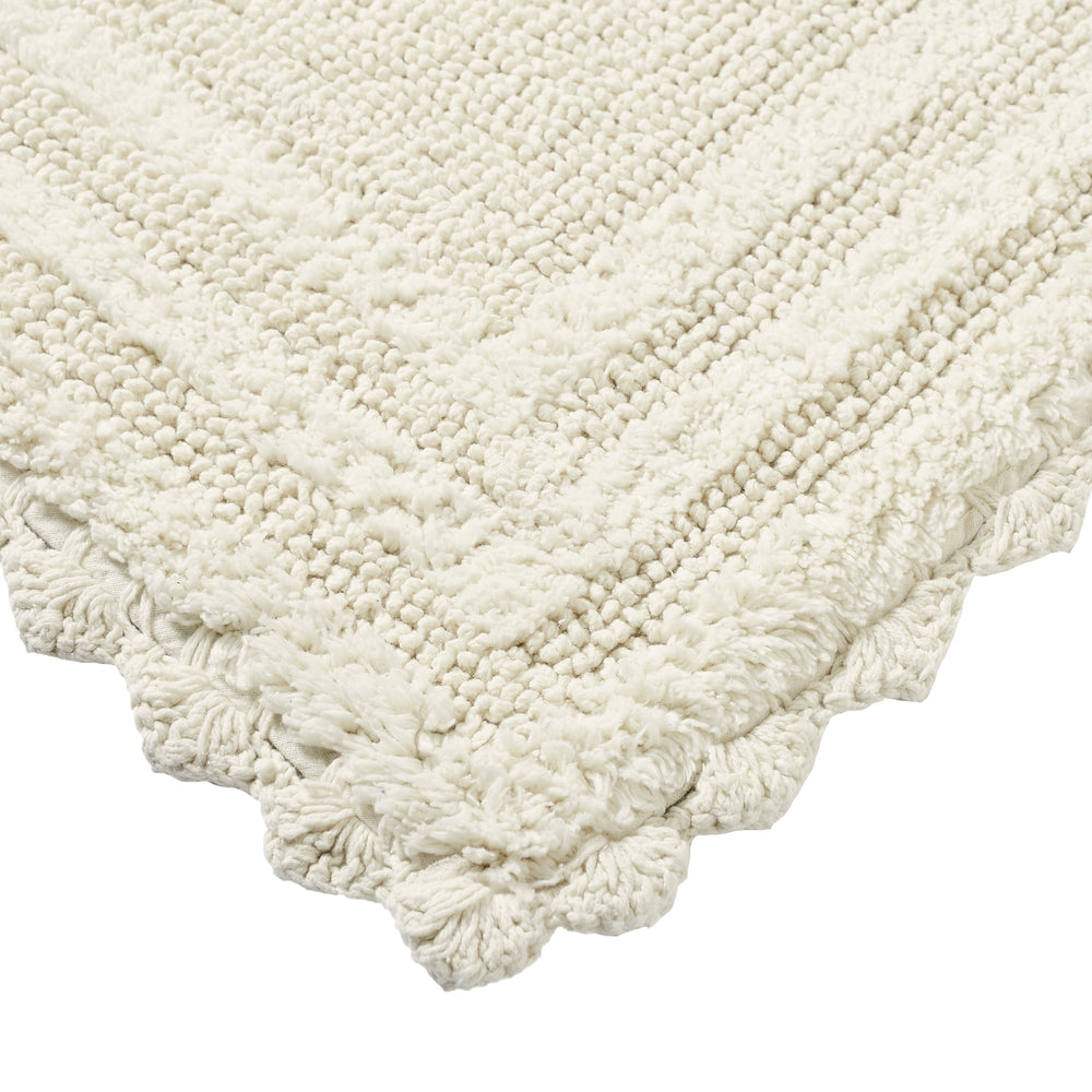 
                      
                        Better Trends Lilly Crochet Collection 100% Cotton 4 Piece Set (17" x 24" | 20" x 20" | 21" x 34" | 24" x 40") Bath Rug Set in Ivory
                      
                    