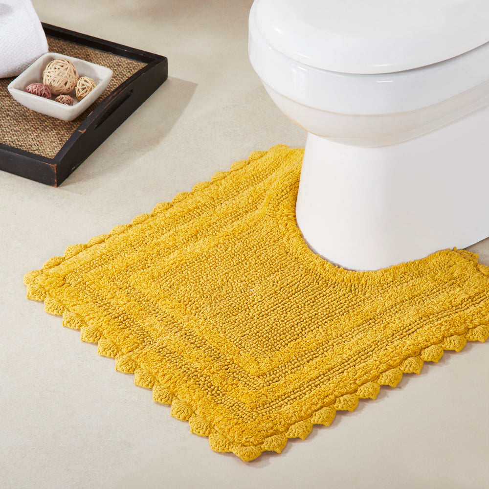 
                      
                        Better Trends Lilly Crochet Collection 100% Cotton 4 Piece Set (17" x 24" | 20" x 20" | 21" x 34" | 24" x 40") Bath Rug Set in Yellow
                      
                    