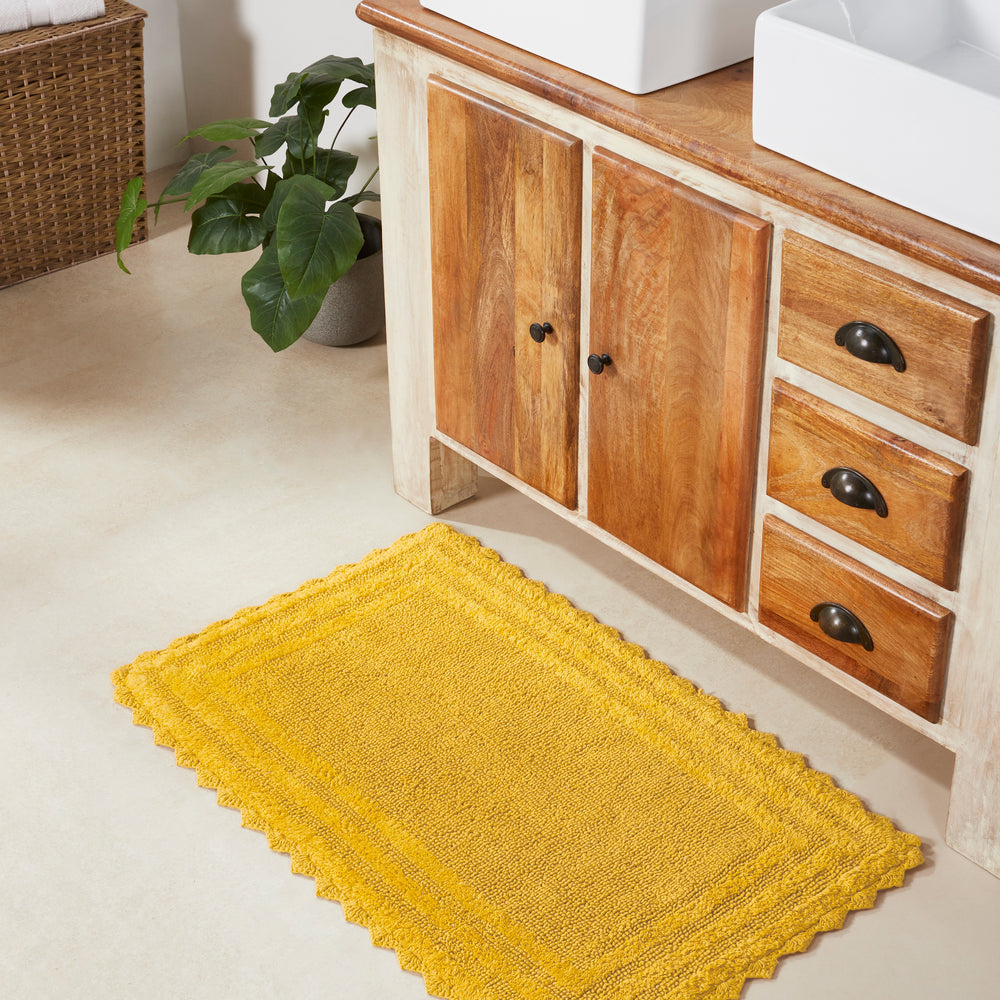
                      
                        Better Trends Lilly Crochet Collection 100% Cotton 4 Piece Set (17" x 24" | 20" x 20" | 21" x 34" | 24" x 40") Bath Rug Set in Yellow
                      
                    