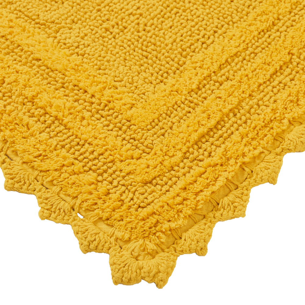 
                      
                        Better Trends Lilly Crochet Collection 100% Cotton 4 Piece Set (17" x 24" | 20" x 20" | 21" x 34" | 24" x 40") Bath Rug Set in Yellow
                      
                    