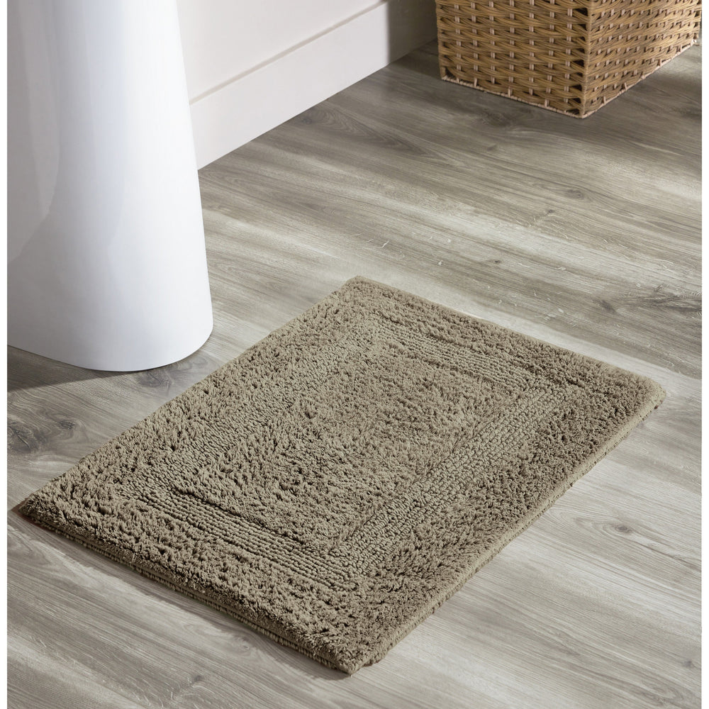 Lux Bathroom Rug 100% Cotton, Soft Tufted Design Bath Mat