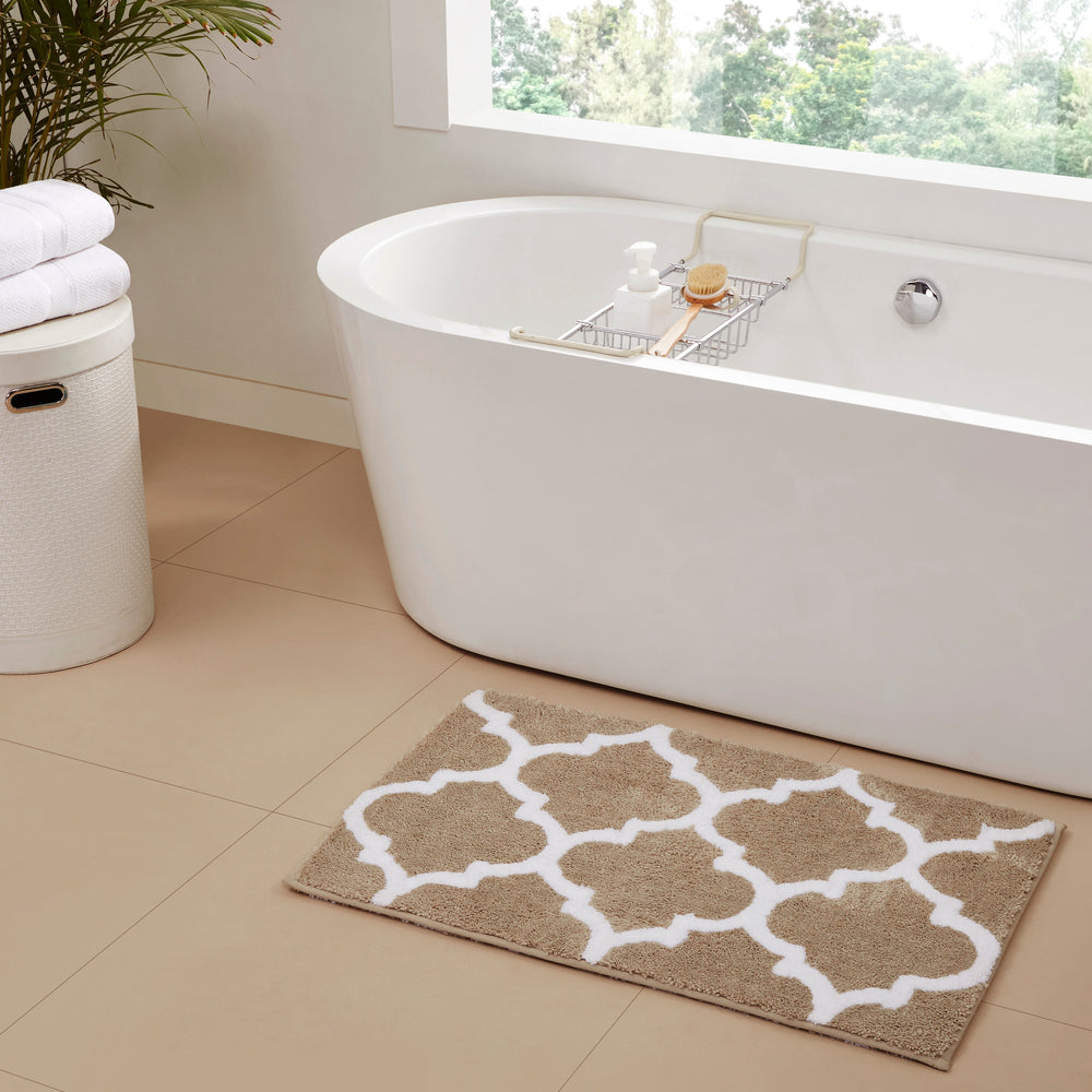 
                      
                        Marrakesh Bath Rug - 100% Polyester, Reversible Tufted Bath Mat with Marrakesh & Stripe Pattern
                      
                    