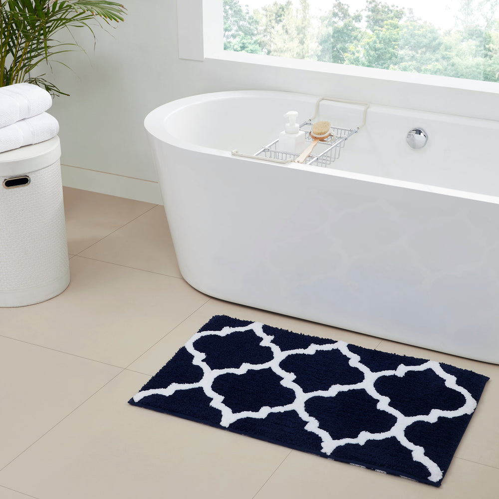 
                      
                        Marrakesh Bath Rug - 100% Polyester, Reversible Tufted Bath Mat with Marrakesh & Stripe Pattern
                      
                    