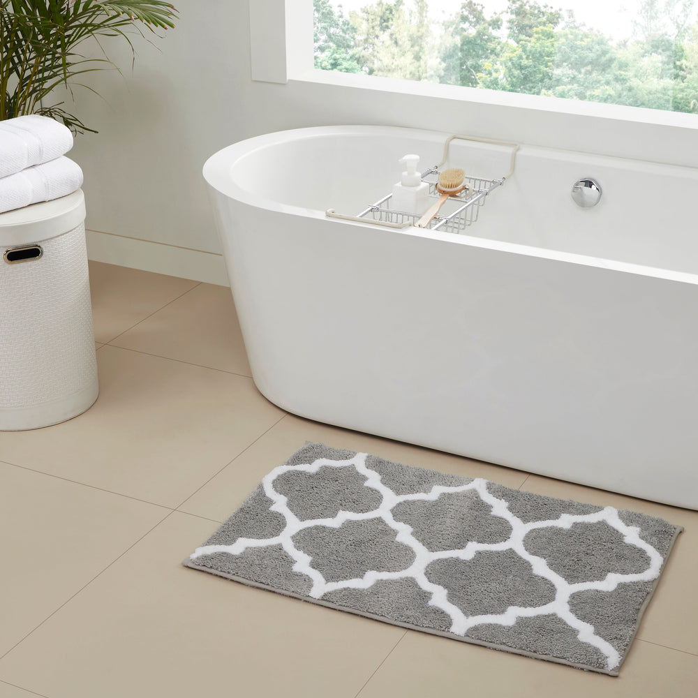 
                      
                        Marrakesh Bath Rug - 100% Polyester, Reversible Tufted Bath Mat with Marrakesh & Stripe Pattern
                      
                    