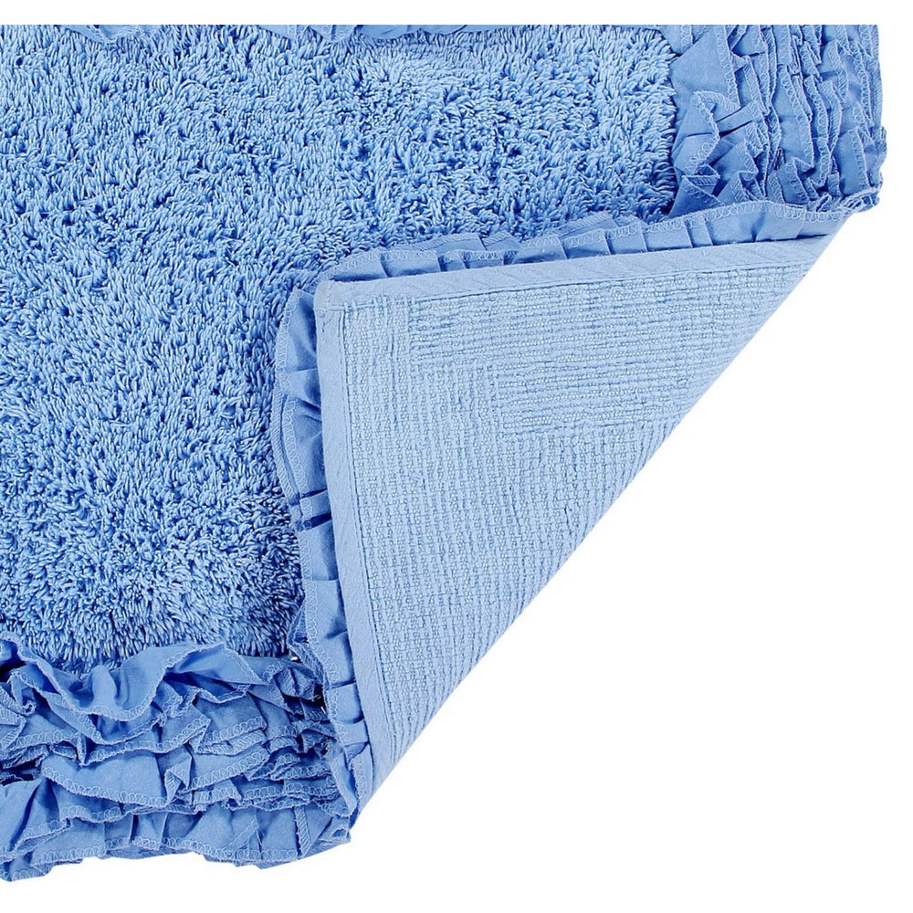 
                      
                        Better Trends 100% Cotton Bath Rug in Shaggy Border Collection - Ultra Soft, Plush, Absorbent, Tufted Bath Mat Rug for Bathroom Floor, Shower & Sink Bath Mat Rug - 17" x 24", Blue
                      
                    
