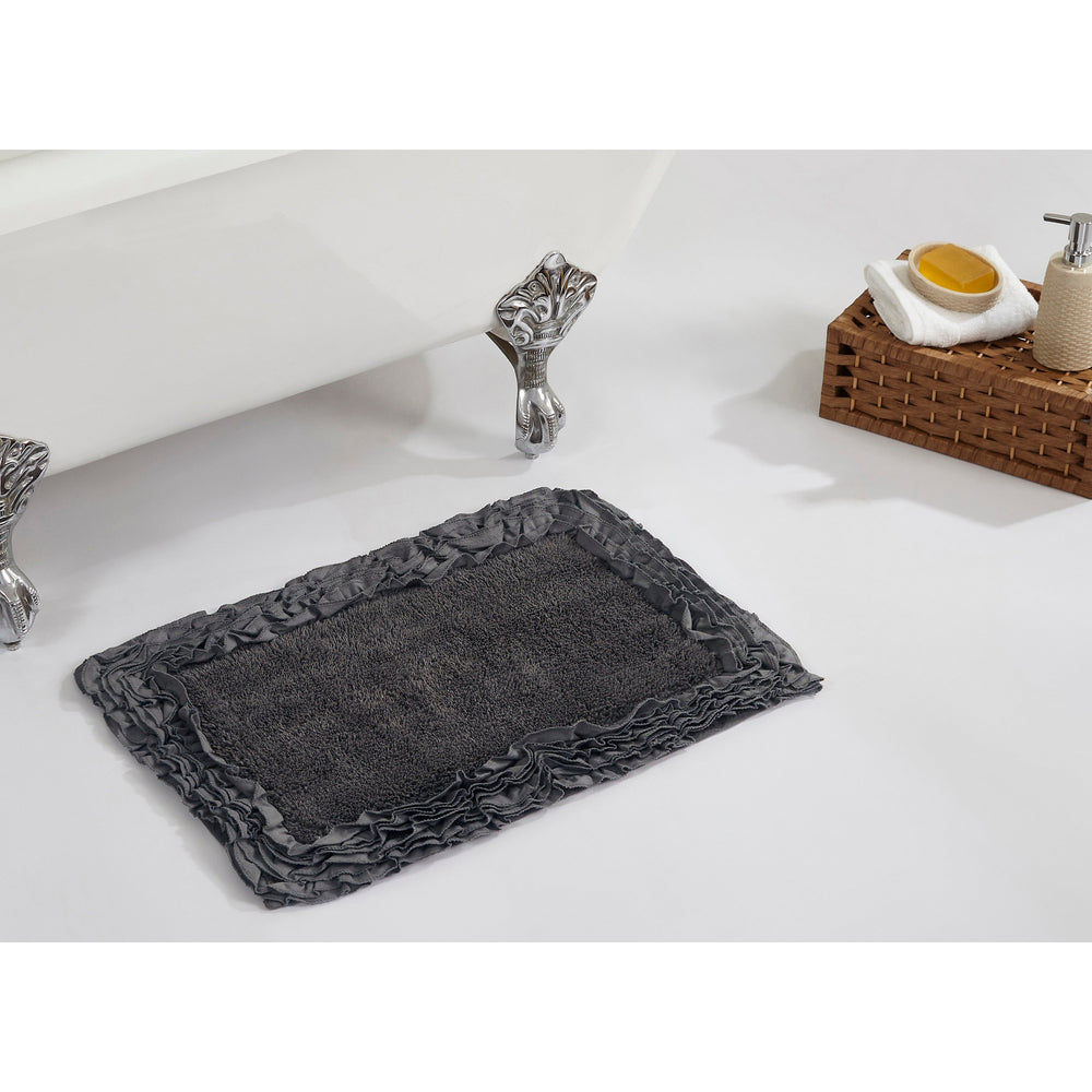 
                      
                        Shaggy Border Bath Rug 100% Cotton, Tufted Design with Ruffle Border, Ultra Soft & Absorbent, Machine Washable with Spray Latex Backing
                      
                    