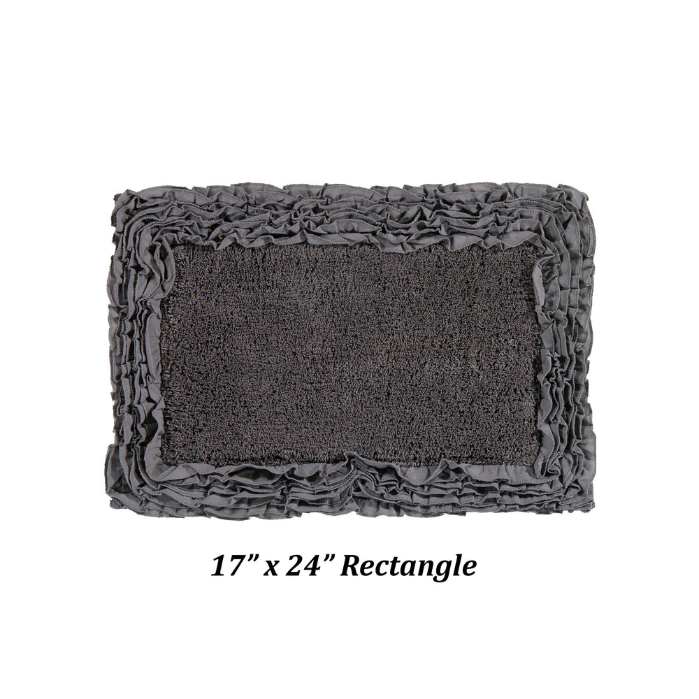 
                      
                        Shaggy Border Bath Rug 100% Cotton, Tufted Design with Ruffle Border, Ultra Soft & Absorbent, Machine Washable with Spray Latex Backing
                      
                    