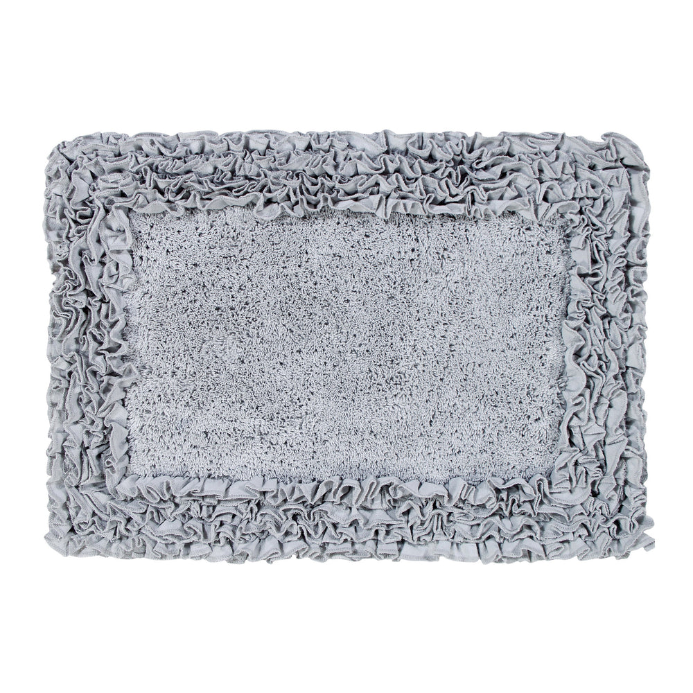 
                      
                        Shaggy Border Bath Rug 100% Cotton, Tufted Design with Ruffle Border, Ultra Soft & Absorbent, Machine Washable with Spray Latex Backing
                      
                    