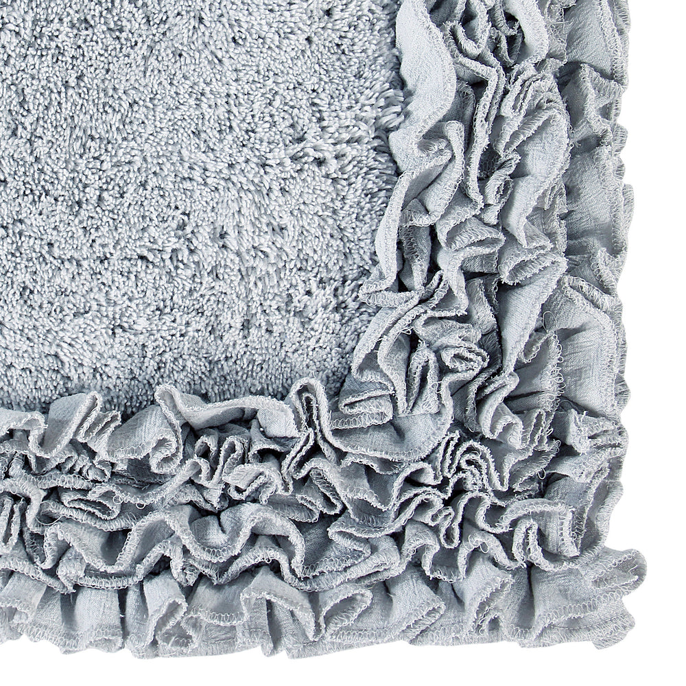 
                      
                        Shaggy Border Bath Rug 100% Cotton, Tufted Design with Ruffle Border, Ultra Soft & Absorbent, Machine Washable with Spray Latex Backing
                      
                    