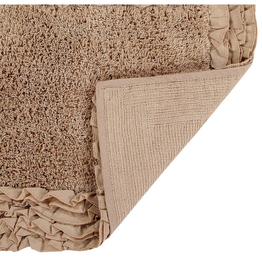 
                      
                        Shaggy Border Bath Rug 100% Cotton, Tufted Design with Ruffle Border, Ultra Soft & Absorbent, Machine Washable with Spray Latex Backing
                      
                    