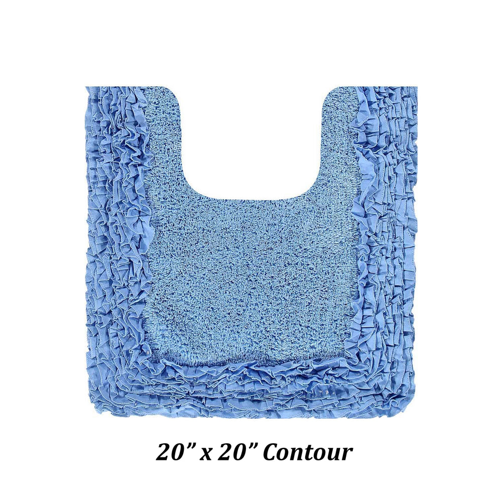 
                      
                        Better Trends Shaggy Border Collection is Ultra Soft, Plush and Absorbent Tufted Bath Mat Rug 100% Cotton in Vibrant Colors, 20" x 20" Contour, Blue
                      
                    
