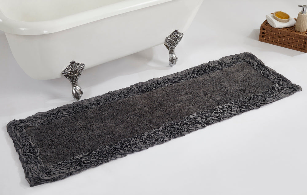 Better Trends 100% Cotton Bath Rug in Shaggy Border Collection - Ultra Soft, Plush, Absorbent, Tufted Bath Runner for Tub, Shower, and Bath Room, 20