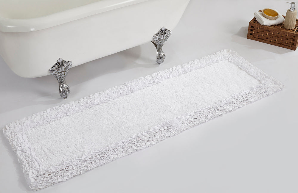 Better Trends 100% Cotton Bath Rug in Shaggy Border Collection - Ultra Soft, Plush, Absorbent, Tufted Bath Runner for Tub, Shower, and Bath Room, 20
